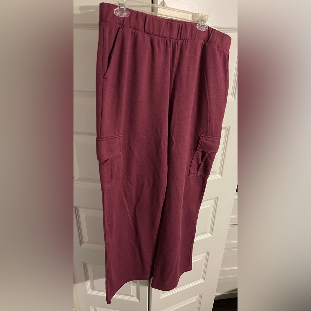 Maurice’s wide leg cargo fleece lined pants